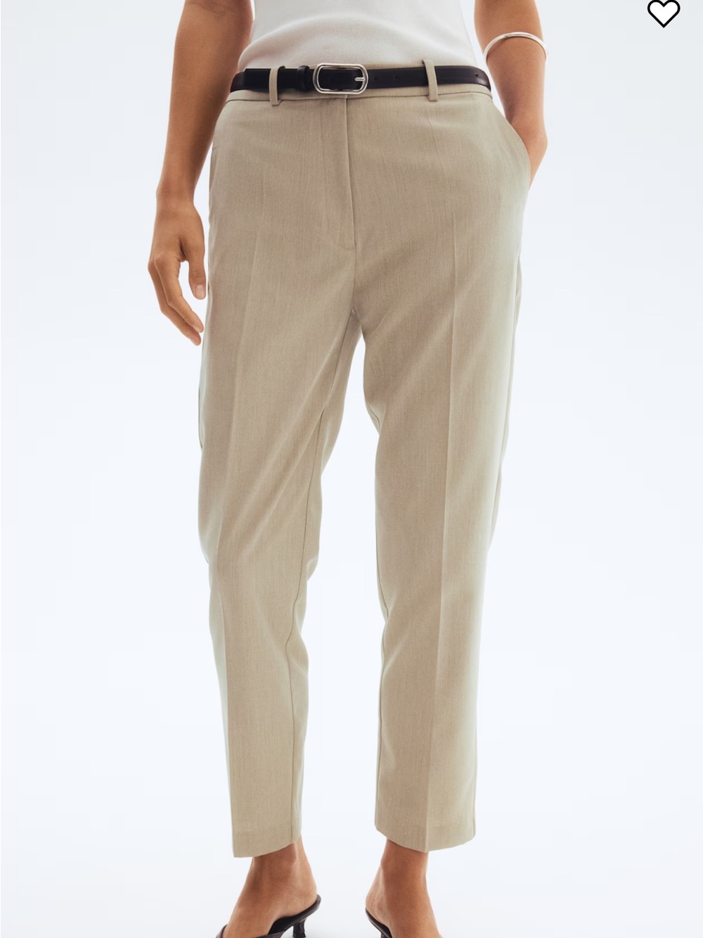 H&M Slim Fit Dress Pants Women Size 8 Beige Khaki Office Workwear Stretch